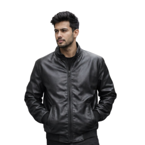 Men’s Black Faux Leather Jacket - Cruzefit